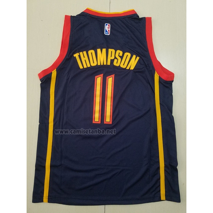 Camiseta Golden State Warriors Klay Thompson #11 Ciudad 2020-21 Negro
